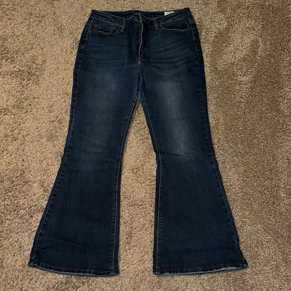 Women's Flared Jeans - Dark Blue